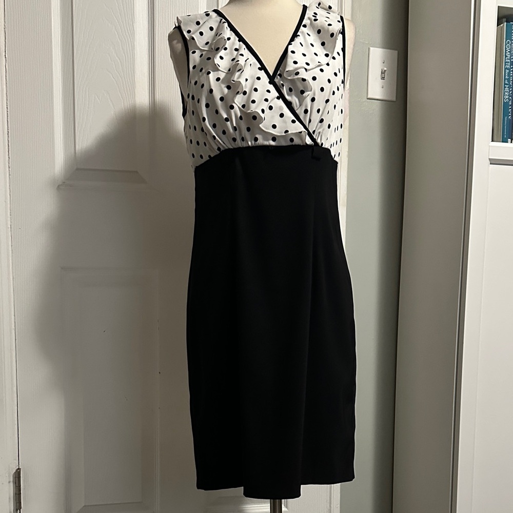 Chic Black and White Polka Dot Mini Dress